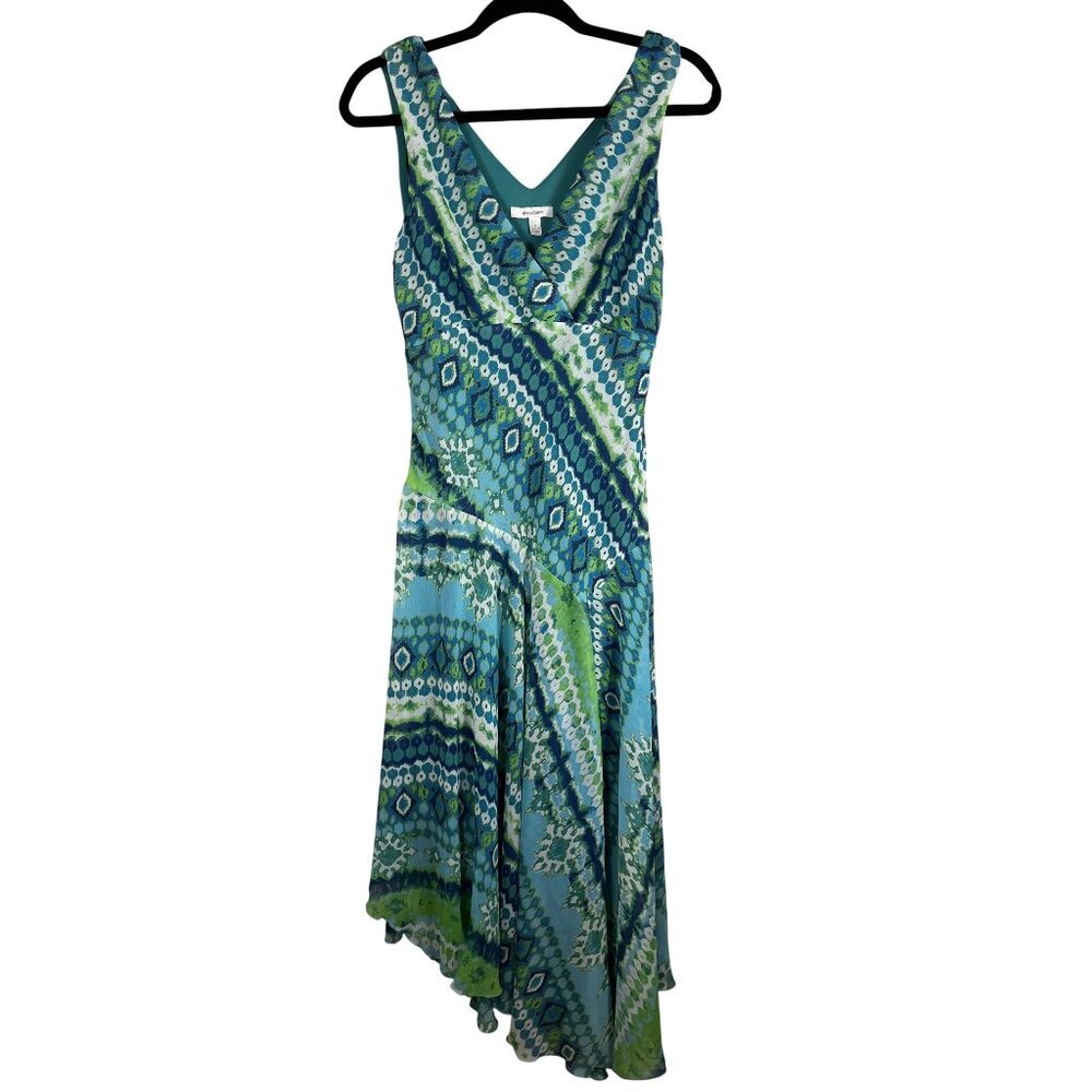 Colorful Floral Tank Maxi Dress Green 8 Boho Indie Folk Cottage Tropical Artsy
